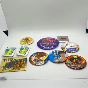 Vtg Disney Buttons Pinback Bundle 90s.